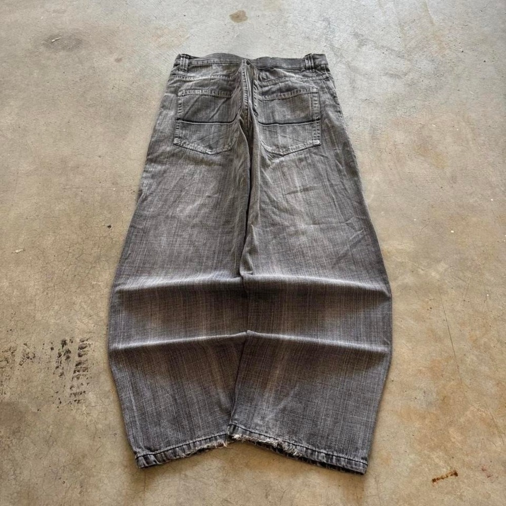 Baggy Grey Black Wide Leg Halifax Southpole Styl Faded Y2K Skater Jeans 38x30